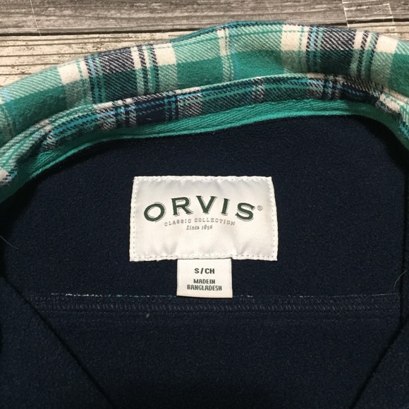 Orvis Fleece Lined Flannel Shirt Jacket Women’s S Blue Green Snap Button - Picture 7 of 8